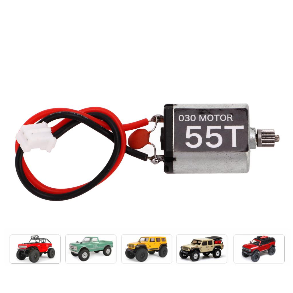RC Car Motor Metal Low Noise Lightweight 030 55T Brushed Motor with 11T Gear for AXIAL SCX24 1/24