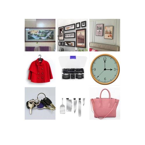 LIKENNY 251-Piece Set of Wall Hooks, Picture Frame Hanging Hardware, Triangular Hanging Hooks, Multi-Functional, Heavy-Duty Capacity, Anti-Fall, Sawto