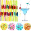3060120Pcs Random Umbrella Straws For Tiki Drinks Cocktails Mocktails Beach Parties Barbecues Birthday Decorations Ymy