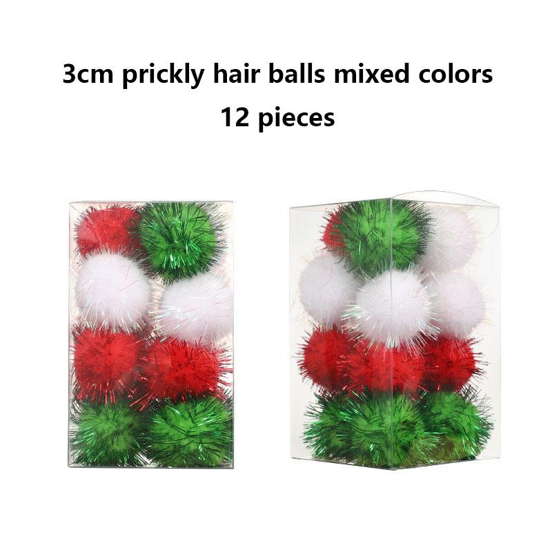 Cat Toy Balls Bulk Soft Kitten Pompon Toys Indoor Cats Interactive Playing Quiet Ball Cats Favorite Toy Assorted