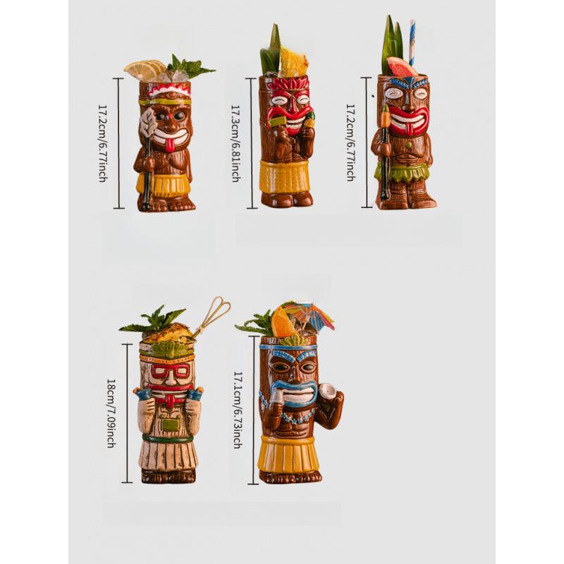 Hawaii Tiki Cuptiki Mug Creative Cocktail Glass Ceramic Cup Bar Liquor Glass Special Cup Ornaments