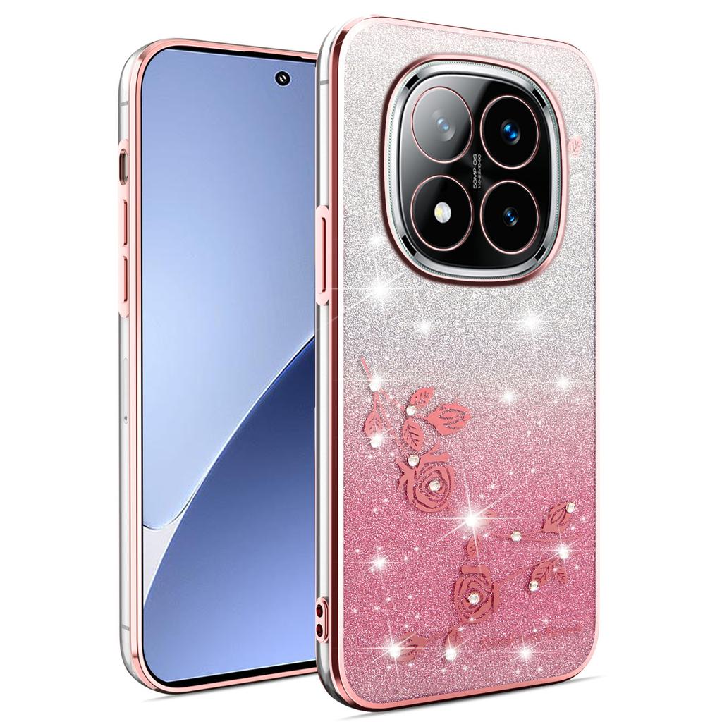 For Xiaomi Redmi Note 14 Pro+ 5G Case Flower TPU Flexible Gradient Phone Cover