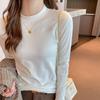 Autumn and Winter Women's Round Neck Long Sleeve Small Standing Neck Bottom Top
