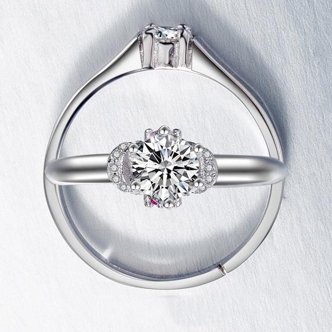 Elegant Korean Style Adjustable Couple Rings With Platinum Plating For Wedding