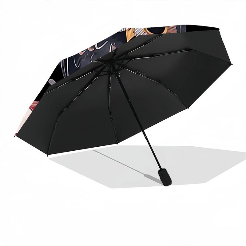 1pc Enchanted Night Owl Automatic Opening and Closing Umbrella - Lightweight 3-Fold Design, Suitable for Fans, Travel, Daily Use - Official Product, I