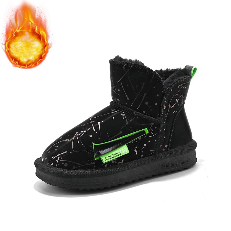 

Зимние детские сапоги больших размеров, модные, плюшевые, толстые, теплые, высокие, хлопковые сапоги, сапоги на средней подошве, модные сапоги, зимние сапоги 32 чёрный