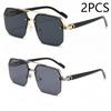 New Men's Metal Sunglasses Square Half Frame Rice Nails Casual Trend Personality Retro Fashion Outdoor Sports Eyeglasses