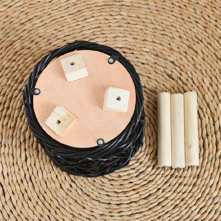 Wood Legs Plant Holder Stool for Home Decoration Stable Floor Planter Basket Woven Balcony Flower Pots Display Shelf