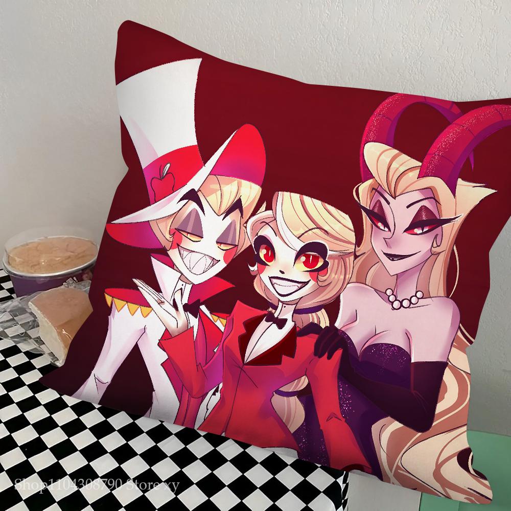 Anime H-Hazbin H-Hotels Pillow Case Square Pillow Bedroom Sofa Leisure Comfort Cushion Car Living Room Home Decoration