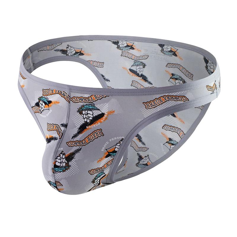 Men's Sexy Low-Rise Briefs Stylish Printed Comfort Underwear Breathable Body-Hugging Briefs