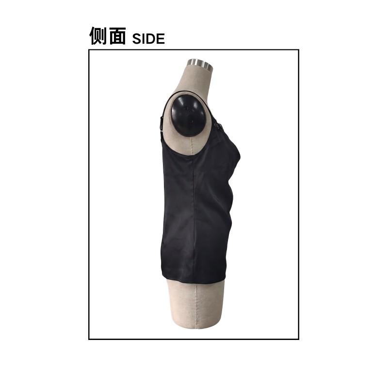 Black Lace V-Neck Sleeveless Satin Camisole Top Women Short Crop Sexy Chic Streetwear