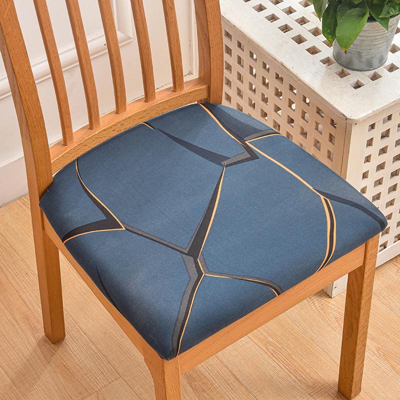 Potahy na židle do jídelny Strečový potištěný potah na jídelní židli Polstrovaný sedák na židli Slipcovers pro kuchyň, kancelář 1 ks