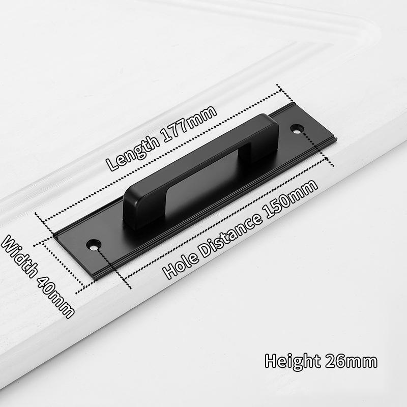 KAK Aluminiumlegierung Schwarze Türgriffe für Innentüren Schlafzimmer Küchentürgriffe Möbelgriff Türbeschläge