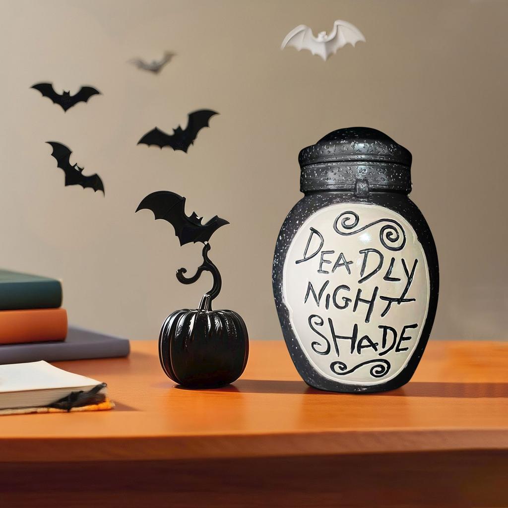 THE Before Christmas Deadly Night Shade Jar Ceramic Candle  Jasmine With 30-Hour Burn Time