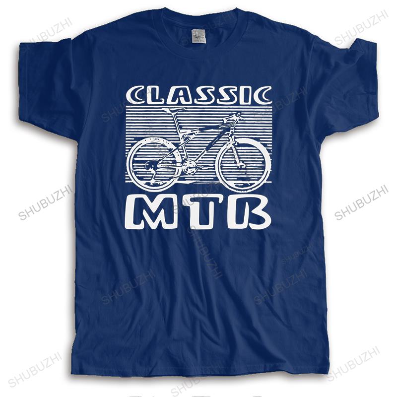 Unique Mens Classic Mountain Bike T-Shirt Short Sleeve O-neck Cotton Tshirt Full Suspension MTB Biking Tee Shirt Apparel Gift