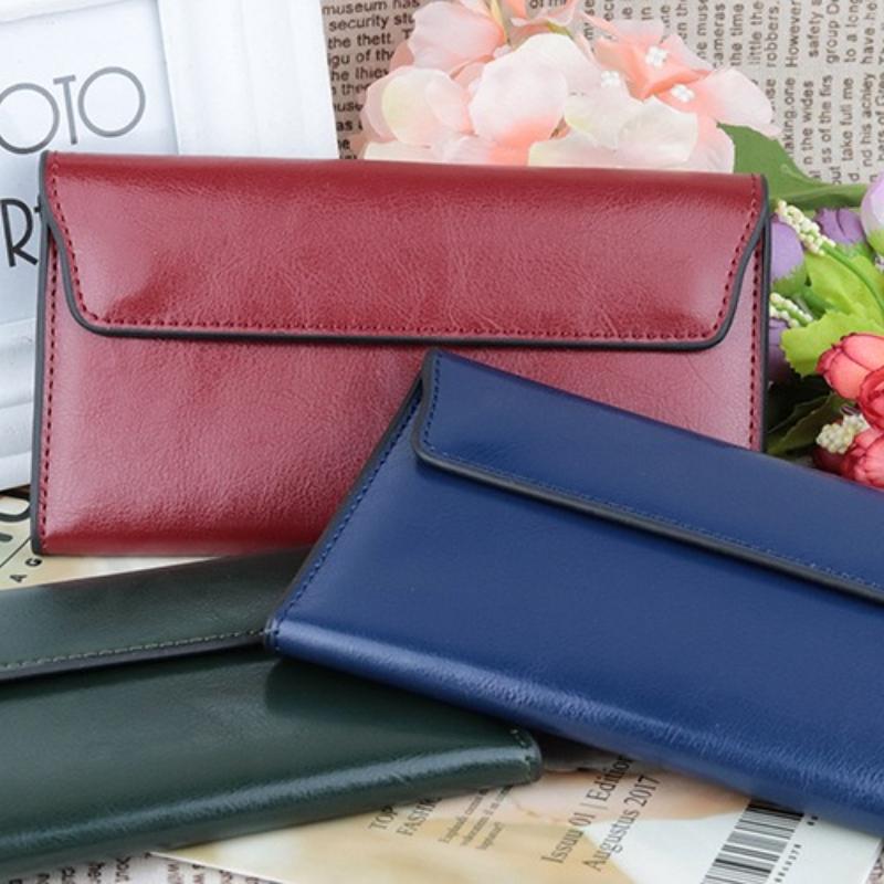 Echte Kuhleder Damen Geldbörsen Geldbeutel Damen Lange Geldbörse Luxuriöses Design Damen Kreditkartenhalter Portemonnaie Geldbörsen für Damen