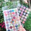 6 Sheets, Cute Expression Cartoon Doodle Cup Round Sticker, Multicolor Smile Face Gift Decoration Hand Account Sticker, Korean
