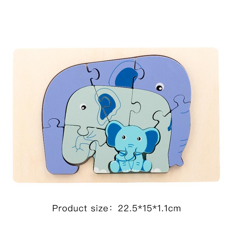 

Wooden Puzzle Educational Montessori Animals Cartoon Early Learning Cognition Intelligence Game For Children Kids Toys Gift