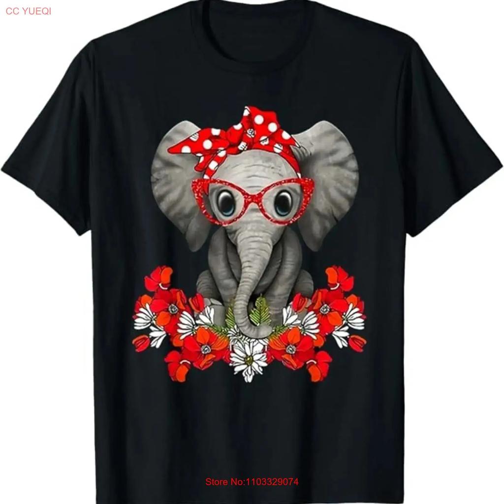 Save The Elephants t shirt Elephant mom red bow Women vintage Washed Slightly streetwear designer clothes Versatile Casual