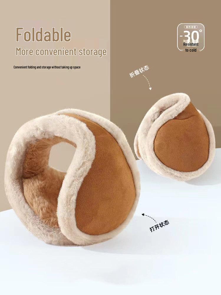 Winter Foldable Plush Earmuffs for Men & Women - Korean Style Velvet Ear Warmers