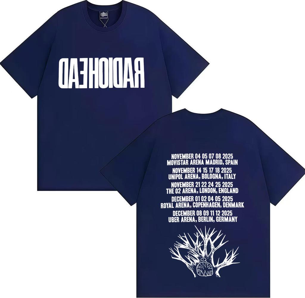 Radiohead Tour 2025 Merch Gothic T Shirt Mens Women Fashion High Quality Harajuku Summer Oversized Cotton Loose Tees Streetwear