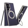 case for Samsung S26 S25 S24 S23 ultra Rotating Stand Vegan Leather Magnetic Wireless Charging Protective Case Anti-Fingerprint