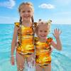 Costume da bagno intero per bambina Estate Stampa Hawaiana Costumi da bagno Bambini Moda Casual Manica a volant Abbigliamento da spiaggia Costume da bagno per bambini