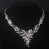 Hochwertige und elegante Brautaccessoires, Hochzeits-Halskette + Paar Ohrringe Set, Brautaccessoires, Brautkleid, Abendparty