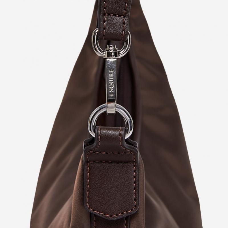 By Esquire Women Nylon Shoulder Bag Brown