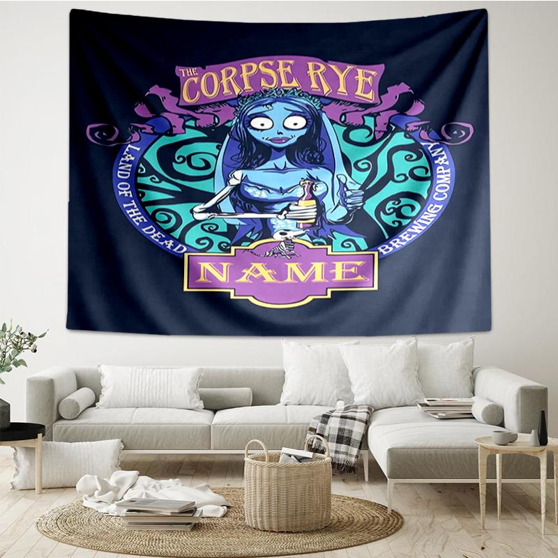 Custom Name The Nightmare Before Christmas Print Tapestry, Backdrop, Easy Setup, Ideal for Bedroom, Office & Living Room, with Aesthetic Wall Hanging 