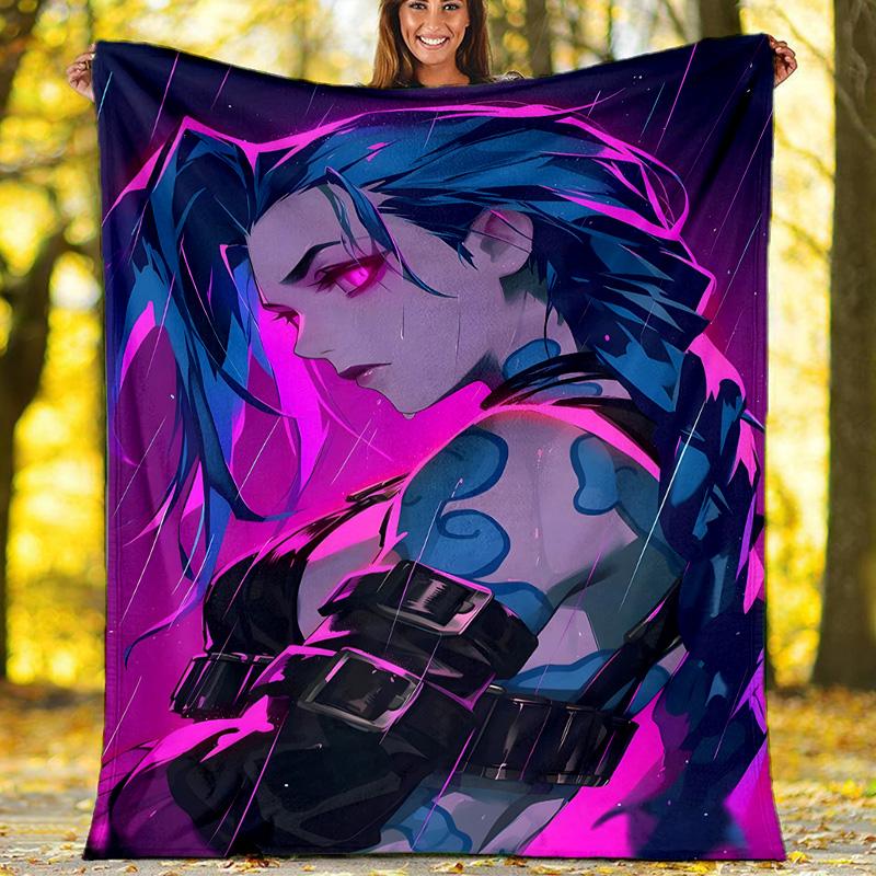 1pc Game L-Lol Theme Blanket - Digital Print, Polyester, Cozy for All Seasons, Perfect for Outdoor, and Travel