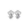 Beixi S925 Sterling Silver Crown Stud Earrings with Shiny Zirconia - Elegant and Luxurious Women's Jewelry