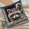 Contemporary Raccoon Cushion Covers Chair Living Room Pillowcase Cozy Zipper Sofa Pillow Covers Bedroom Indoor Home Decor