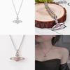 Elegant And Luxurious Saturn Necklace For Women Geometric Design With Sparkling Inlaid Diamonds