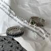 Fashionable Green Retro Zircon Ring For Women With Unique Doodled Design And Adjustable Fit