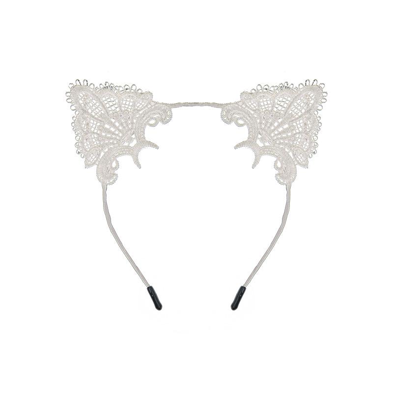 Halloween Masquerade Lace Eye Mask & Cat Ear Headband Set