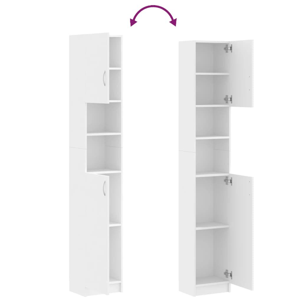 Stehender Badezimmerschrank, Eck-Badezimmerschrank, Aufbewahrungsschrank, 32×25,5×190 cm