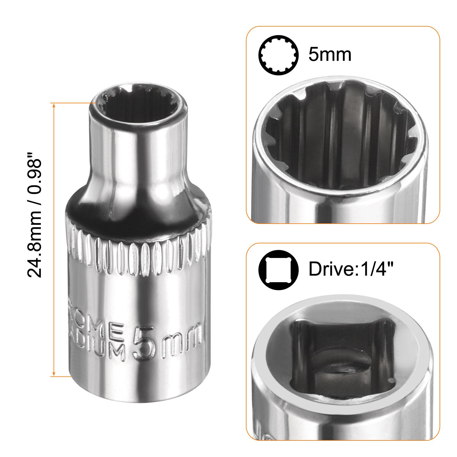 

1/2pcs 12 Points Socket 1/4 Drive 4mm-14mm Metric Shallow Impact Socket Cr-V Steel Flip Sleeve Nut Driver Home Auto Repair 1pcs
