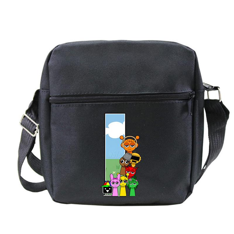 Fashion Children'S Shoulder Bag 26 Letters Personalized Printing Rhythm Box Black Messenger Bag Stationery Bag