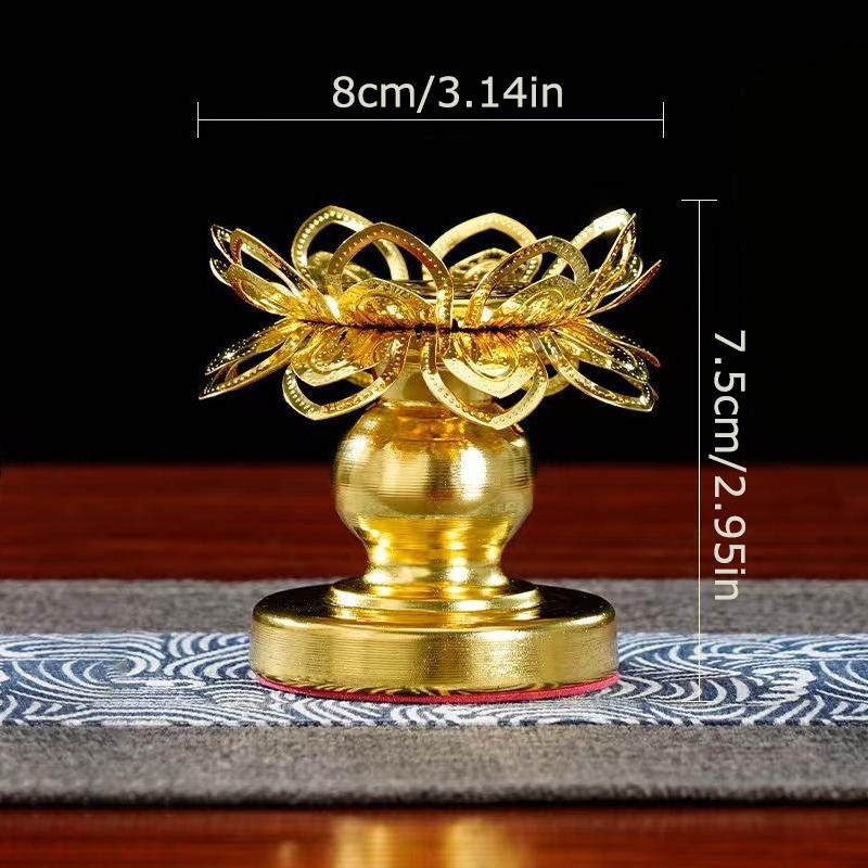 1PC Gold Temple Lotus Prayer Accessories Petal Candle Holder Sturdy Construction Buddhist Supplies Elegant