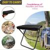 Portable Folding Camping Stool with Adjustable Zipper - Lightweight Compact Weatherproof Outdoor Stool, Non-Slip Pad & Carry Han