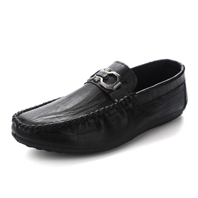 Men's Summer New Soft-soled Breathable Men's Casual Leather Shoes Doudou Shoes Driving Shoes