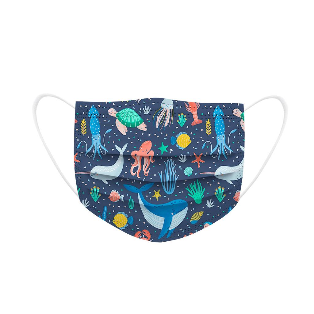 50PCS Children's Three-Layer Protective Dust-Proof Cartoon Print Disposable Mask