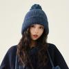Autumn Winter Fur Ball Ear Protection Knitted Hat Cold-Proof Warm Big Head Wool Hat