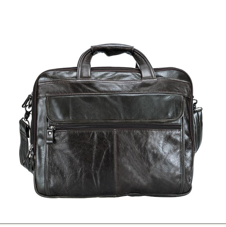 Fashion Genuine Leather Briefcase Bag For Men Male Laptop Business Handbags Soft Cowhide Men's Tote Bag 14 15 Inch Shoulder Bag