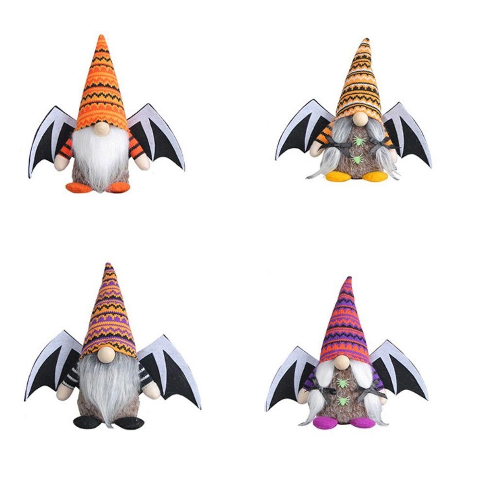 Cute Halloween Wings Doll Funny Knitted Plush Doll Crafts Faceless Doll New Year