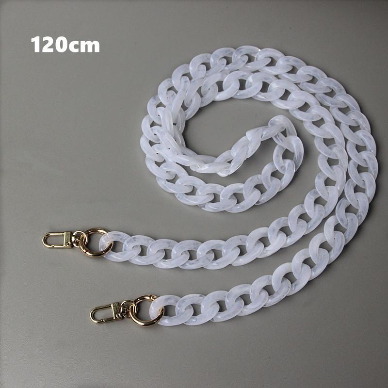 Acrylic Chunky Bag Chain 1Pc Gold Metal Clasp Lightweight Marbled Colors Strap for Tote Bag Purse DIY Craft