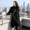Women's Black Wool Coat - 2026 Autumn/Winter, High-End Hepburn Style, Thickened, Petite Korean Design