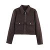 Women's Zipper Jacket Coat New Winter Long Sleeve Pocket Outerwear Coat Short Street Elegant Women's Jacket