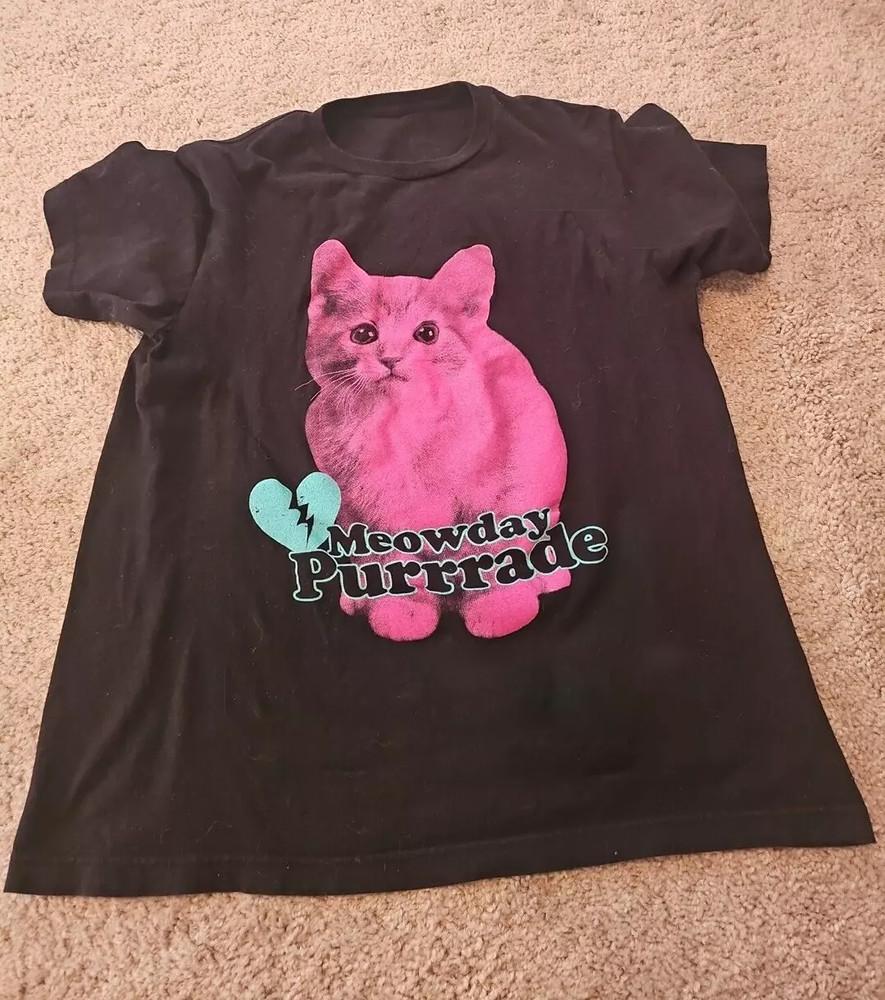 

Rare Mayday Parade Band Cat Meowday Purrade Unisex T-Shirt All Size Unisex T-Shirt L